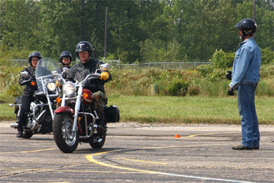 Walt training new riders on the course